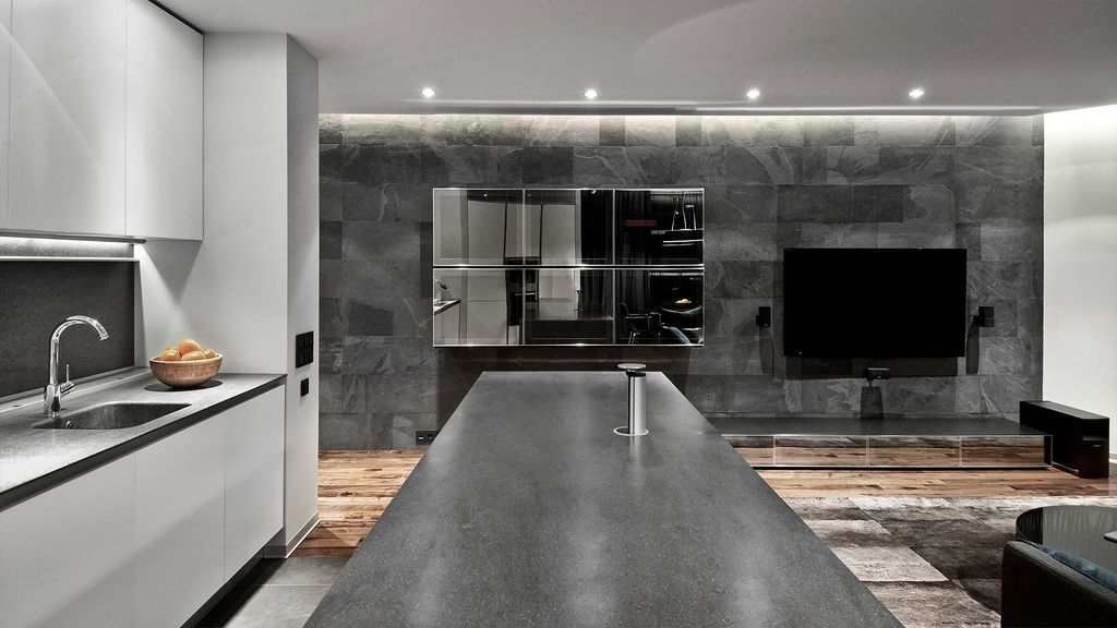 MODERN APARTMENT SLATE&WALNUT