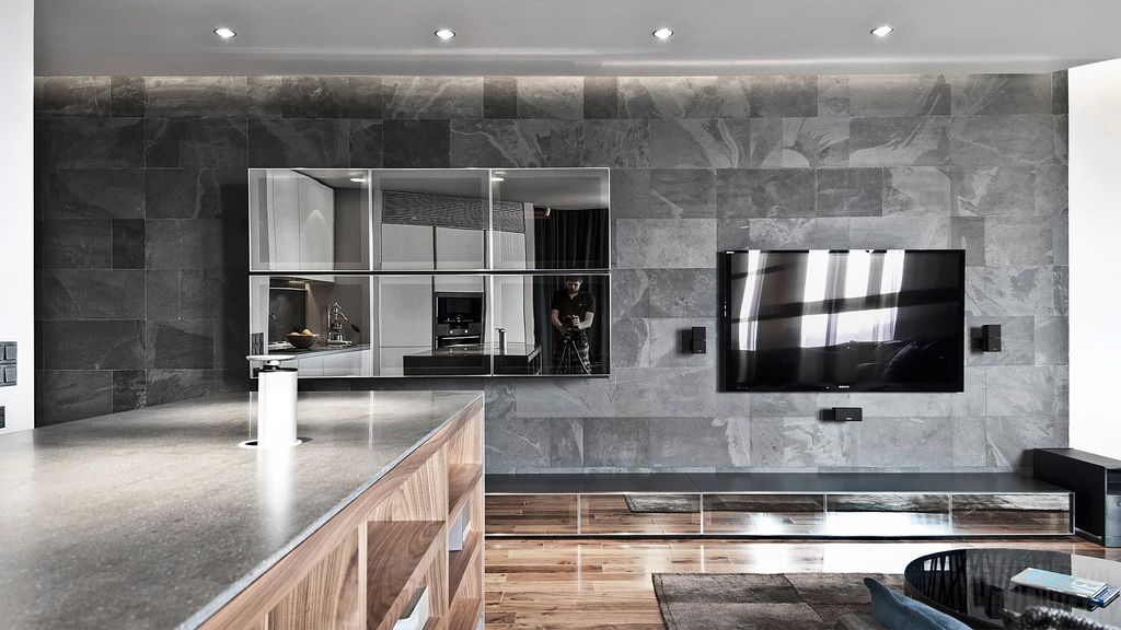 MODERN APARTMENT SLATE&WALNUT